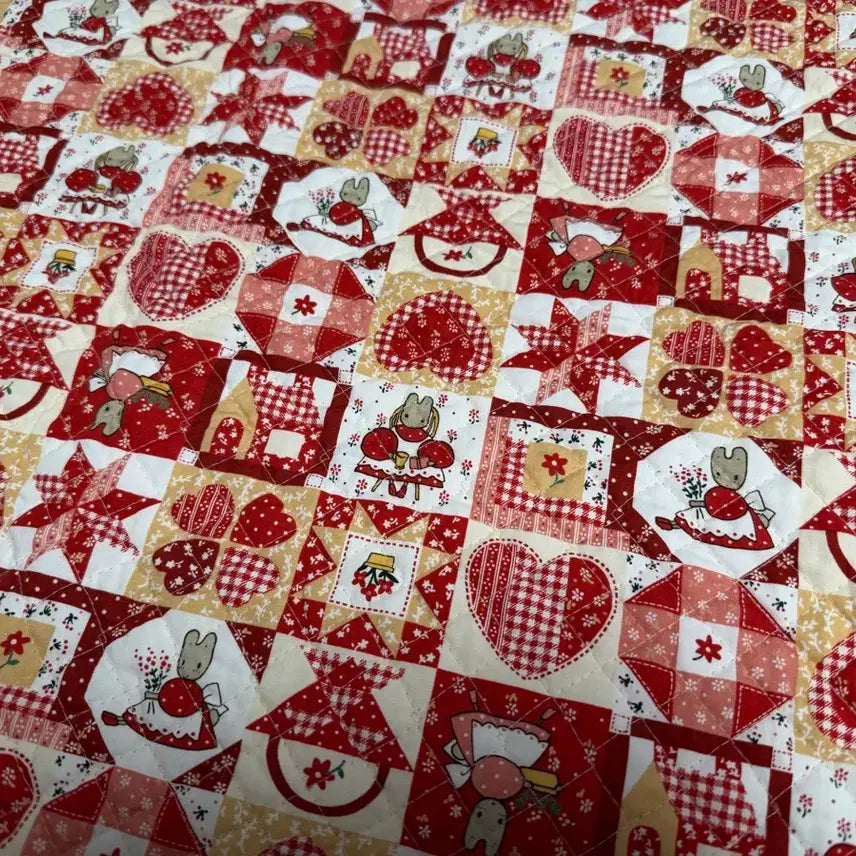 [BUNJANG] Sanrio Marron Cream Quilted Fabric / [고전원단] 산리오 마론크림 퀼팅 누빔 원단