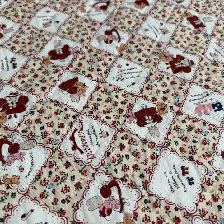 [BUNJANG] Sanrio Marron Cream Quilting Fabric / [고전원단] 산리오 마론크림 퀼팅 누빔 원단