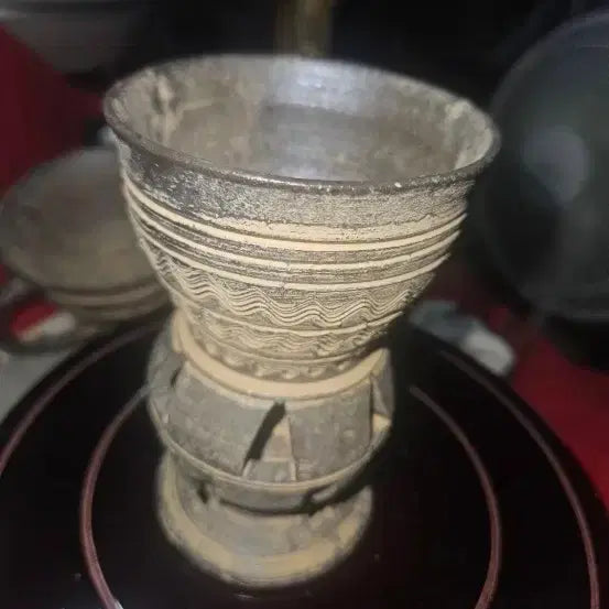 [BUNJANG] Sounding Bell Earthenware Cup Replica with Pierced Base / 소리 나는 방울 토기잔.투창 굽다리 현대 재현 공예품 12.5cm