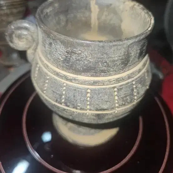[BUNJANG] Silla-Gaya Style Spiral Handle Cup Reproduction / 신라.가야 토기 양식 와권형 손잡이잔 현대 재현품 11.5cm