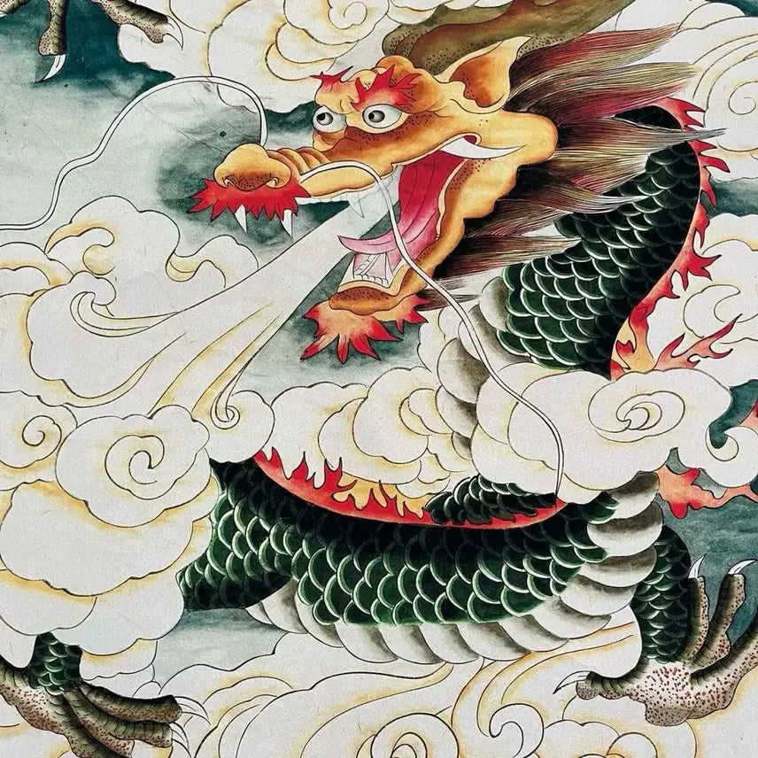 [BUNJANG] Traditional Korean Painting Scroll - Black Dragon / 전통 미술 족자 동양화 신룡도