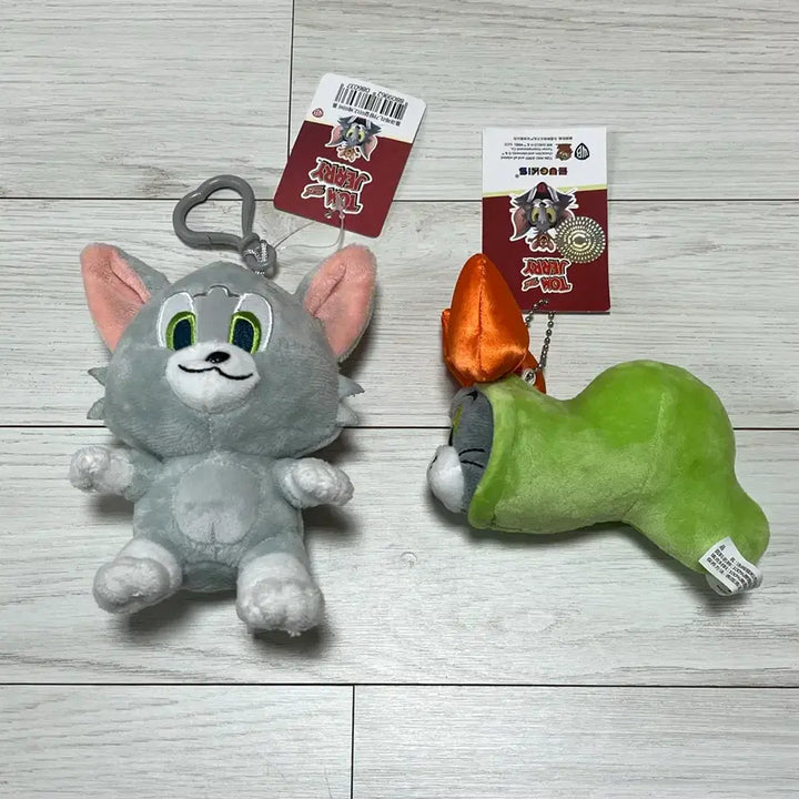[BUNJANG] Tom and Jerry Tom Plush Keychain Bundle Set / 톰과제리 톰 인형 키링 2개 일괄 (베이비 톰 &amp; 애벌레 리본 톰)