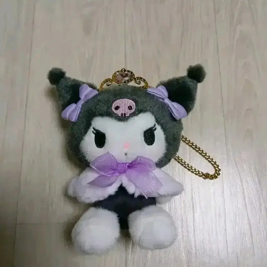 [BUNJANG] Sanrio Kuromi Tiara Mascot Keychain (Purple) / 산리오 설레는 티아라 마스코트 보라 왕관 쿠로미 인형 키링