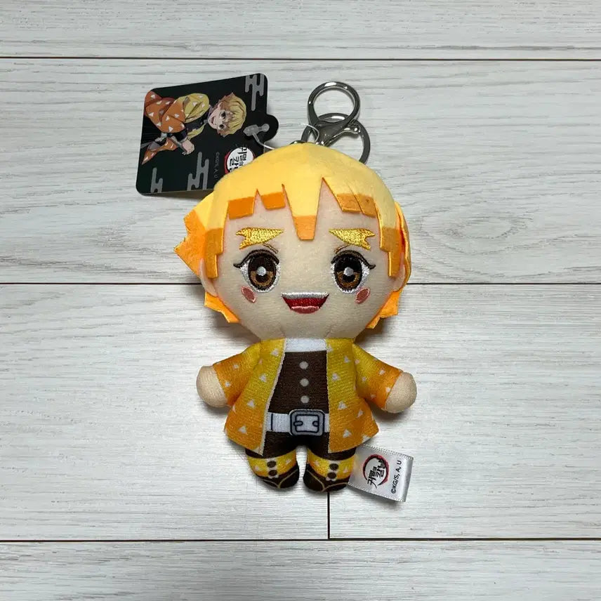 [BUNJANG] Demon Slayer Zenitsu Plush Keychain (New) / 귀멸의칼날 귀칼 정품 젠이츠 누이 인형 키링 새상품 판매 택 O