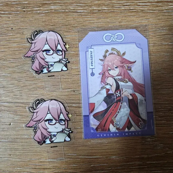 [BUNJANG] Genshin Impact PC Lounge Yae Miko Omamori + Food Pick Bundle Set / 원신pc라운지 야에미코 오마모리 + 푸드픽 일괄