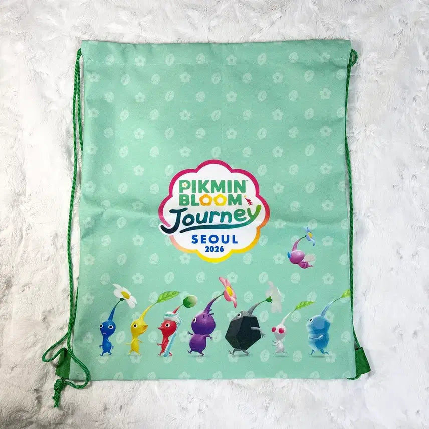 [BUNJANG] Pikmin Bloom Journey Seoul 2026 String Bag / 피크민 블룸 저니 서울 2026 스트링백ㅣ닌텐도팝업메지루시가챠피규어누이인형얼음반짝바위보라빨강파랑노랑4젤리키링특전포카공구
