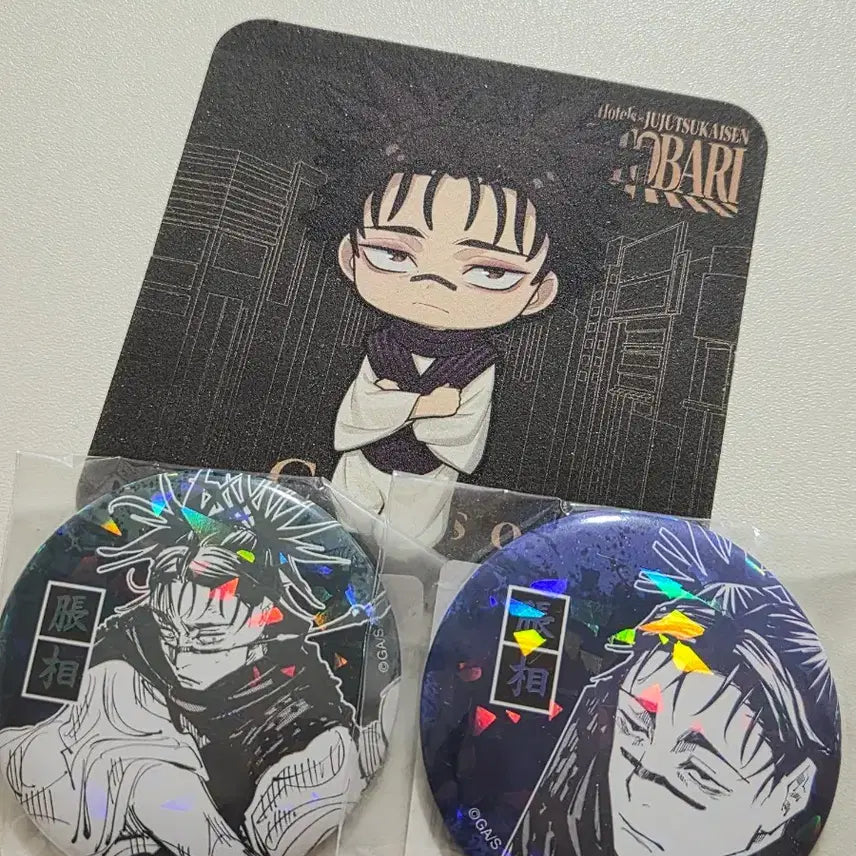 [BUNJANG] Jujutsu Kaisen Choso All Stars Acrylic Stand Coaster &amp; Hologram Badge Set / 쵸소우 올스타뱃지 2개 아크릴스탠드 코스터