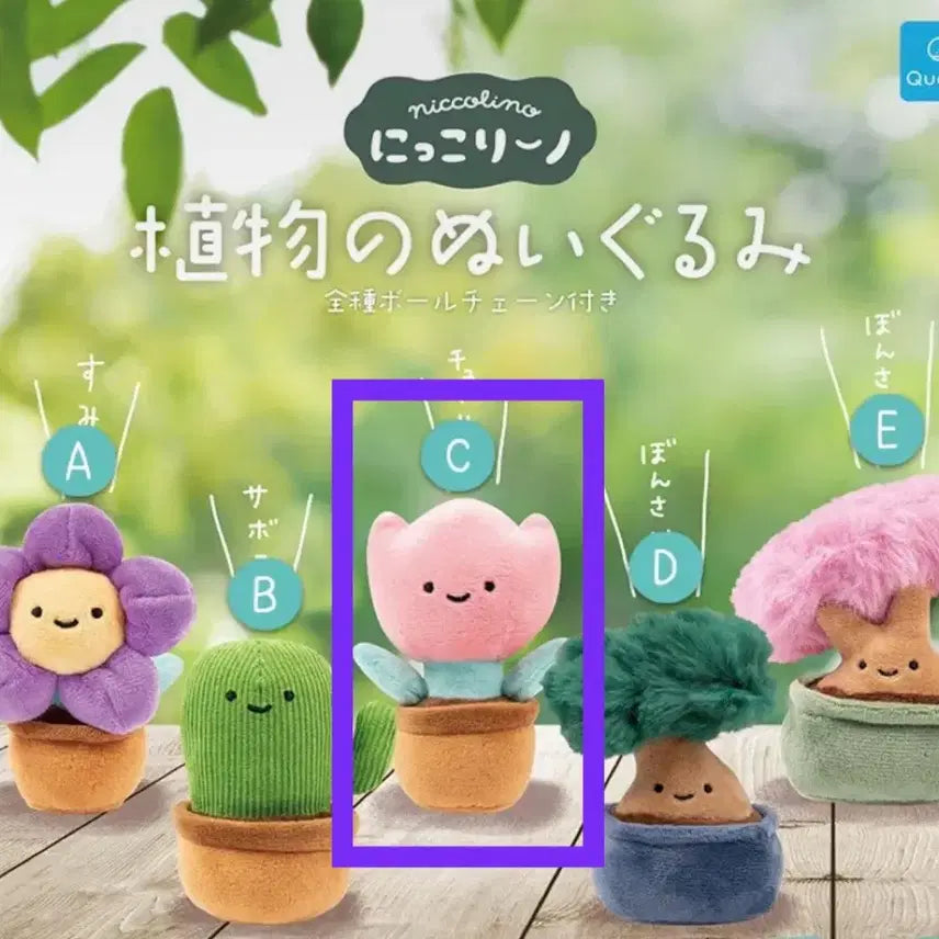 [BUNJANG] Nikorino Plant Plush Keychain / 니코리노 식물 봉제 인형 랜덤 가챠 키링