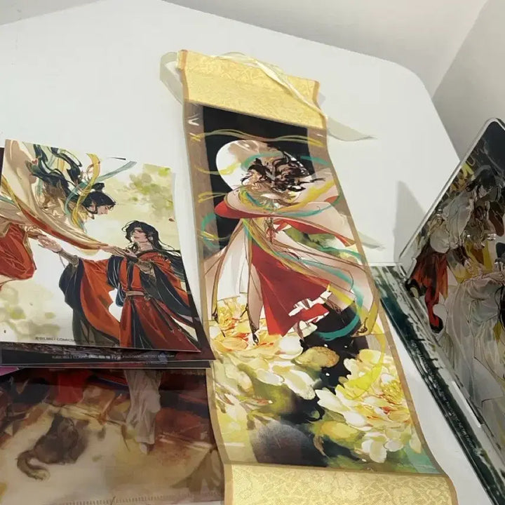 [BUNJANG] Tian Guan Ci Fu Hua Lian Small Acrylic Stand, Scroll Rod, and Colored Paper Set / 천관사복 화련 소형 태자열신도 족자봉, 아크릴 스탠드, 색지