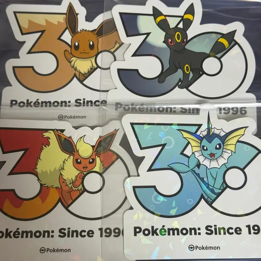 [BUNJANG] Pokemon 30th Anniversary Sticker Set - Eevee Evolution / 포켓몬스터 30주년 스티커 - 이브이, 샤미드, 부스터, 블래키