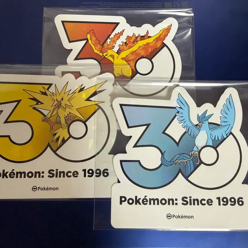 [BUNJANG] Pokemon 30th Anniversary Sticker Set - Moltres, Articuno, Zapdos / 포켓몬스터 30주년 스티커 - 파이어, 프리저, 썬더