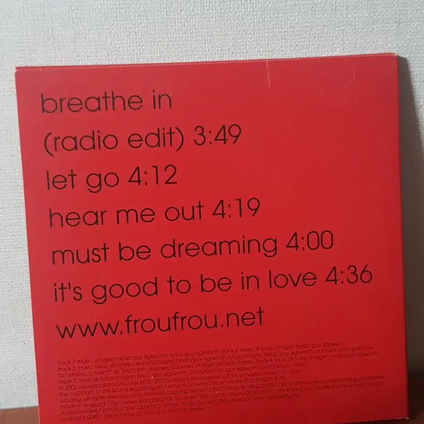 [BUNJANG] Frou Frou Promo Sampler CD / Promo Sampler: 프루프루 Frou Frou-Details 수입cd 수입씨디 수입시디 일렉트로어쿠스틱 팝씨디 Popcd 혼성듀오