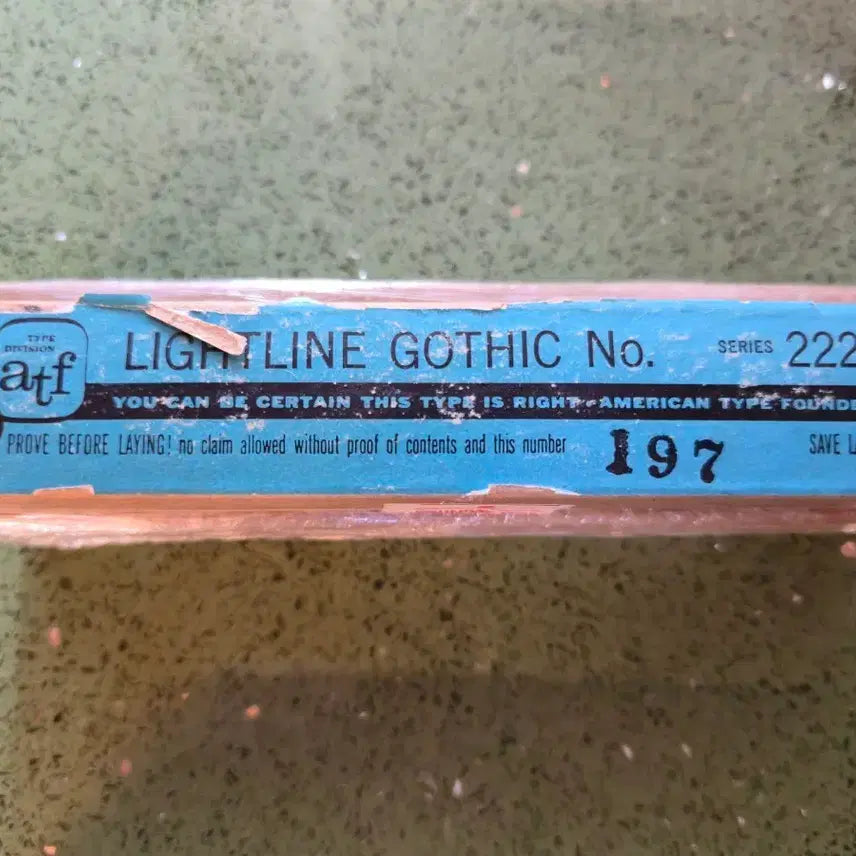[BUNJANG] ATF 18pt Light Gothic Number 222 Type Set / 18폰트 라이트고딕