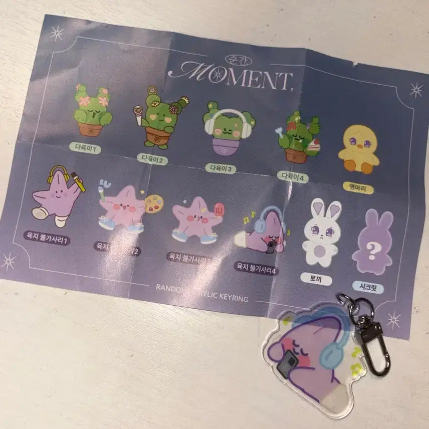 [BUNJANG] IU Moment Exhibition Random Acrylic Keyring - Starfish 4 / 공식! 아이유 순간 전시회 랜덤 아크릴 키링 육지 불가사리4