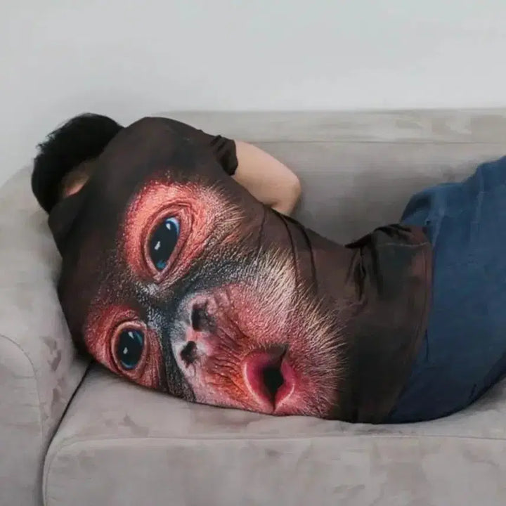 [BUNJANG] Orangutan Monkey Face Printing T-Shirt 2XL / 오랑우탄 원숭이 얼굴 프린팅 티셔츠 2XL(105~110)