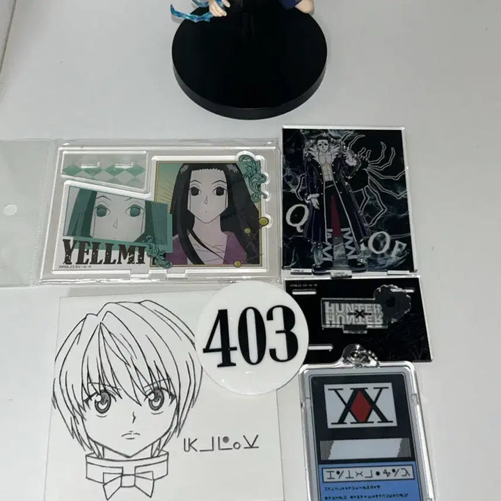 [BUNJANG] Hunter x Hunter Killua Figure, Illumi Clo-Acrylic, and License Card Set / 헌터x헌터 키르아 피규어 이르미 클로아크릴 헌터헌터 라이센스