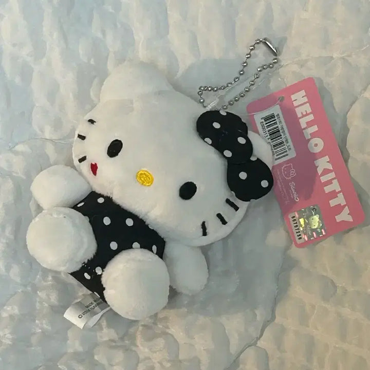 [BUNJANG] Sanrio Hello Kitty Black Dot Costume Doll Keyring / 택0,새상품) 산리오 헬로키티 블랙 도트 코스튬 인형 키링