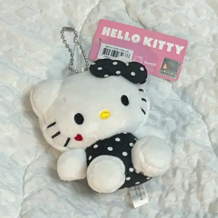 [BUNJANG] Sanrio Hello Kitty Black Dot Costume Doll Keyring / 택0,새상품) 산리오 헬로키티 블랙 도트 코스튬 인형 키링