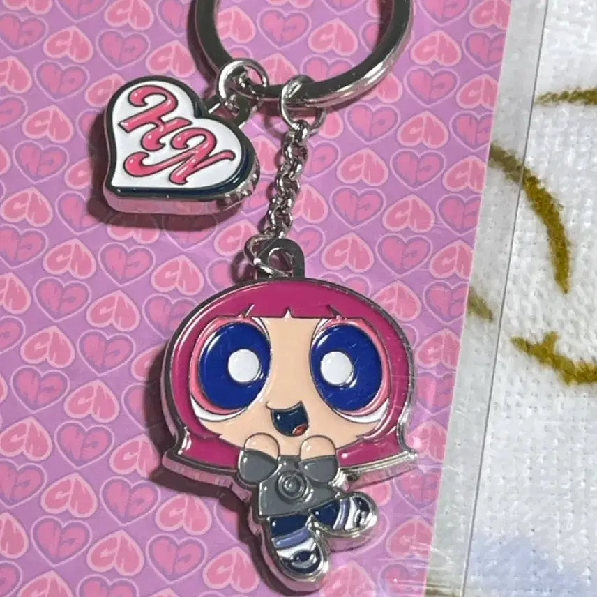 [BUNJANG] NewJeans Hanni Powerpuff Girls Bunnyini Metal Charm Keychain / 뉴진스 하니 메탈 참 키링 파워퍼프걸 버니니 새상품