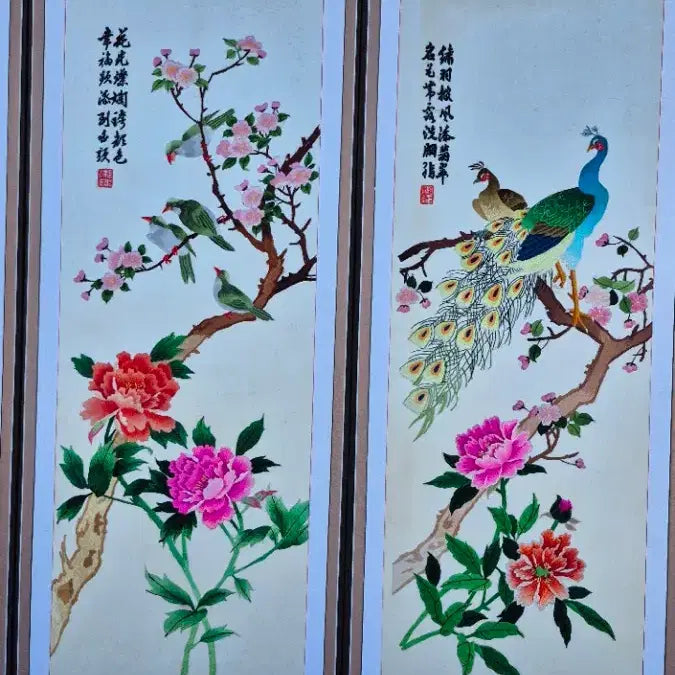 [BUNJANG] Hand-Embroidered 8-Panel Folding Screen / 전통 손저수 8폭병풍