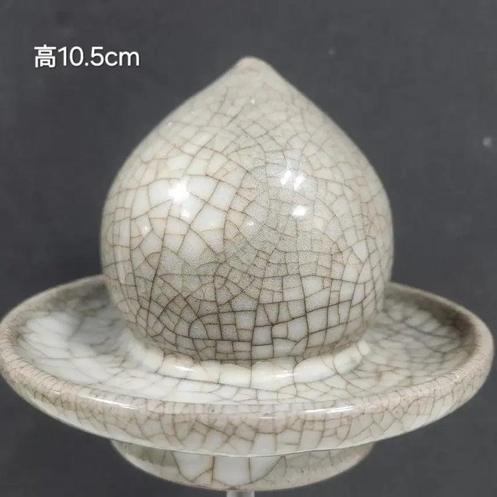 [BUNJANG] Ming-Qing Dynasty Ge Kiln Style Peach-Shaped Censer / 중국도자기                명~청 방가유 도형 세.향로