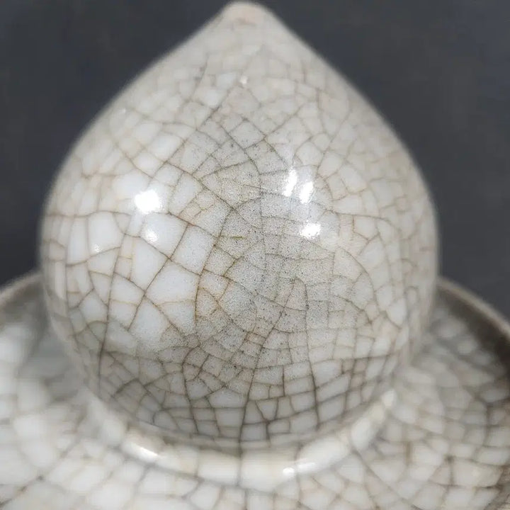 [BUNJANG] Ming-Qing Dynasty Ge Kiln Style Peach-Shaped Censer / 중국도자기                명~청 방가유 도형 세.향로