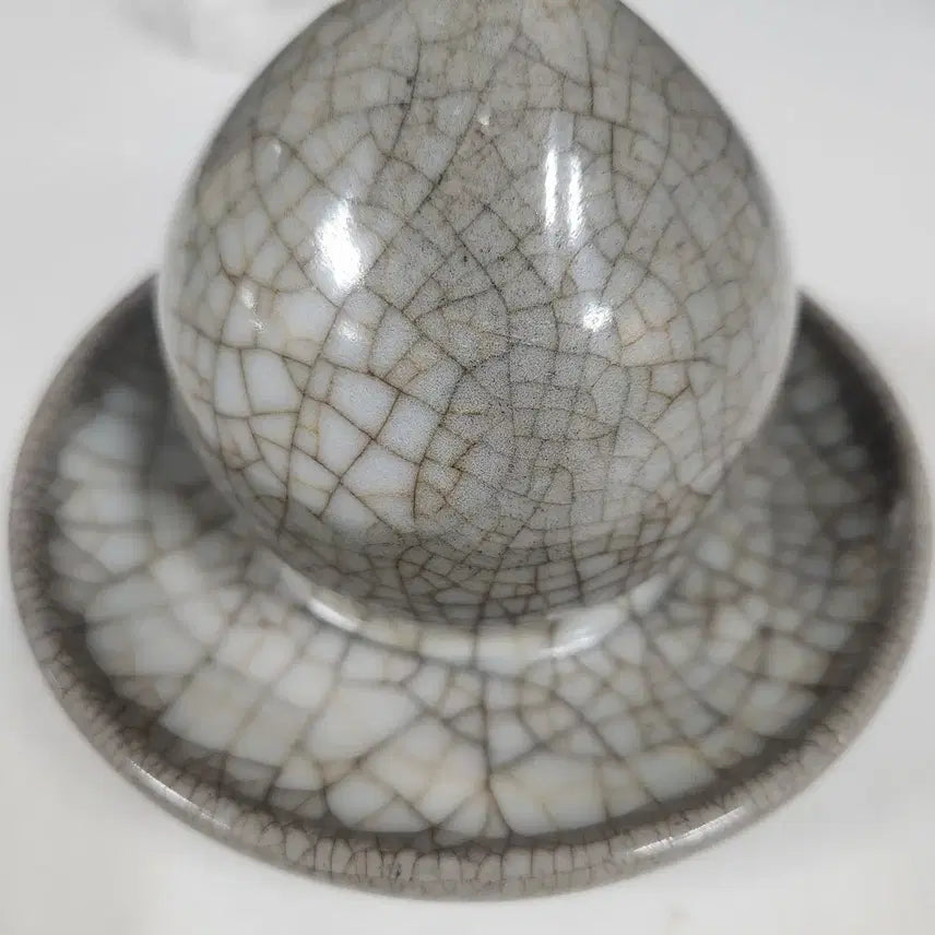 [BUNJANG] Ming-Qing Dynasty Ge Kiln Style Peach-Shaped Censer / 중국도자기                명~청 방가유 도형 세.향로