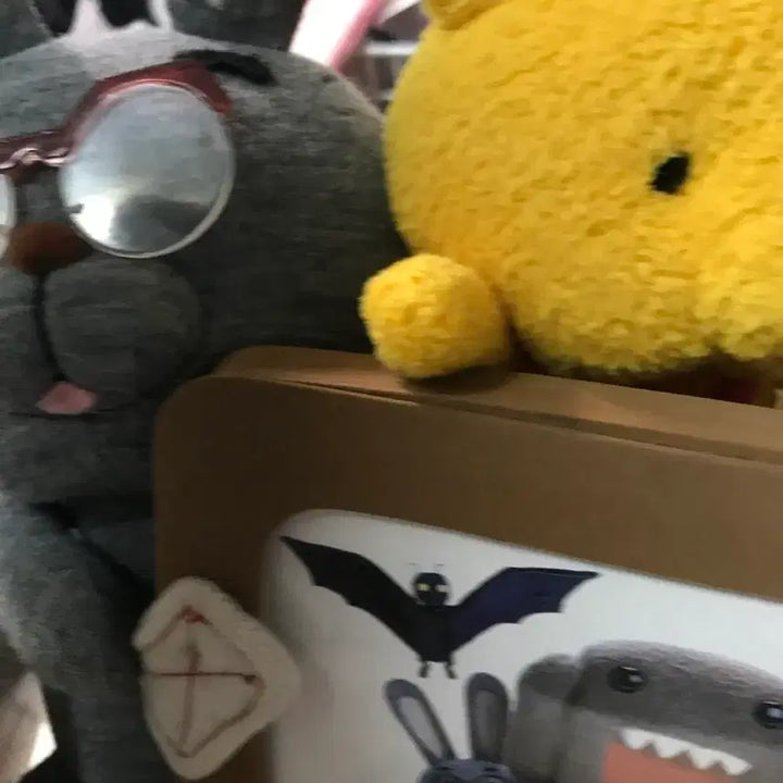 [BUNJANG] Domogoon Bear &amp; Rabbit Doll TV Frame Set / 도모군 곰돌이 토끼 인형 TV 액자 세트