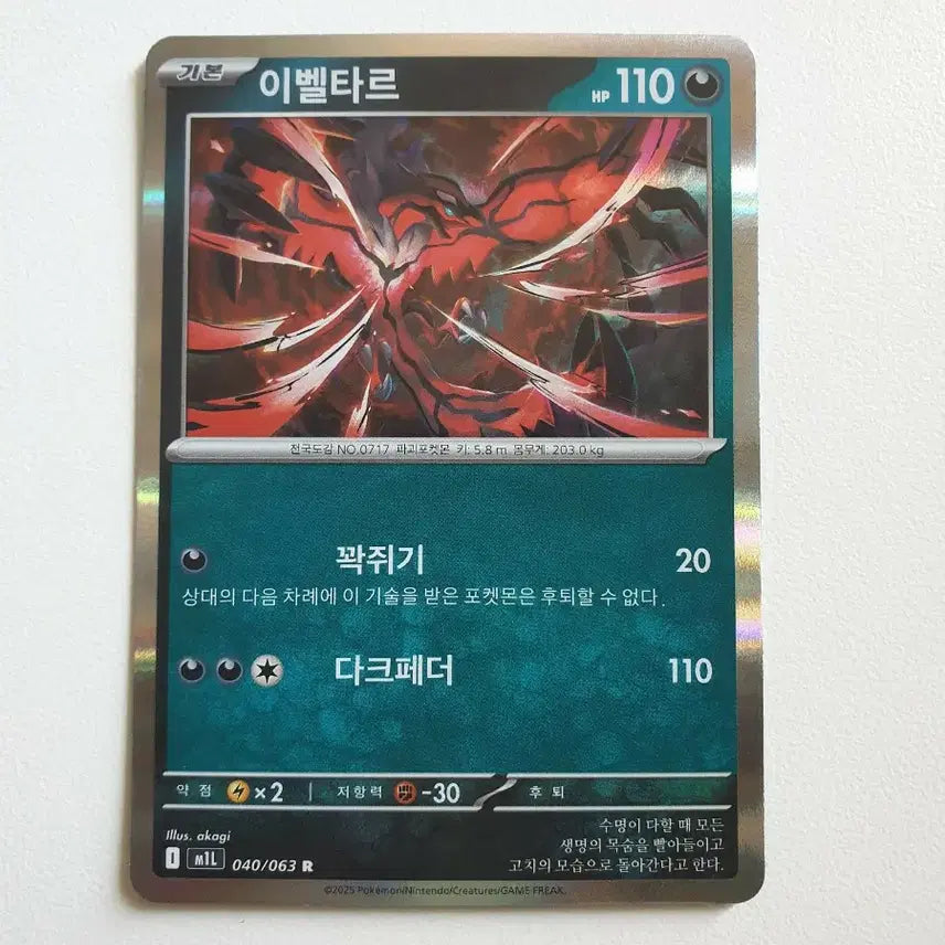 [BUNJANG] Yveltal Pokemon Card / 이벨타르 포켓몬카드