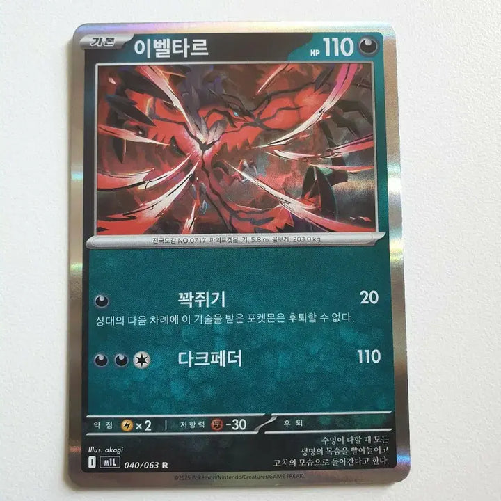 [BUNJANG] Yveltal Pokemon Card / 이벨타르 포켓몬카드