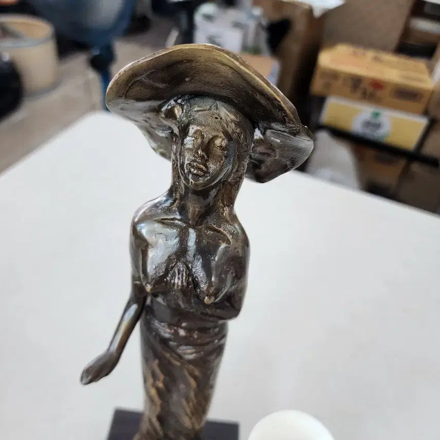 [BUNJANG] Bronze Artwork HJ / 놋쇠 브론즈 작품 HJ. 전체높이34.5cm  작품높이29.5cm