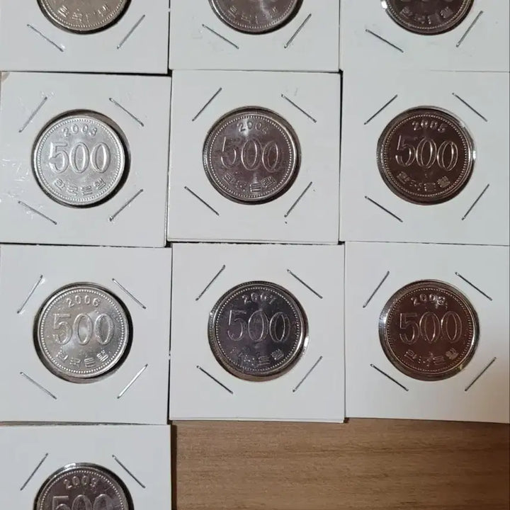 [BUNJANG] Yearly Set of 500 KRW Coins (2000-2009) / 500원 동전 사용제  연도별 세트