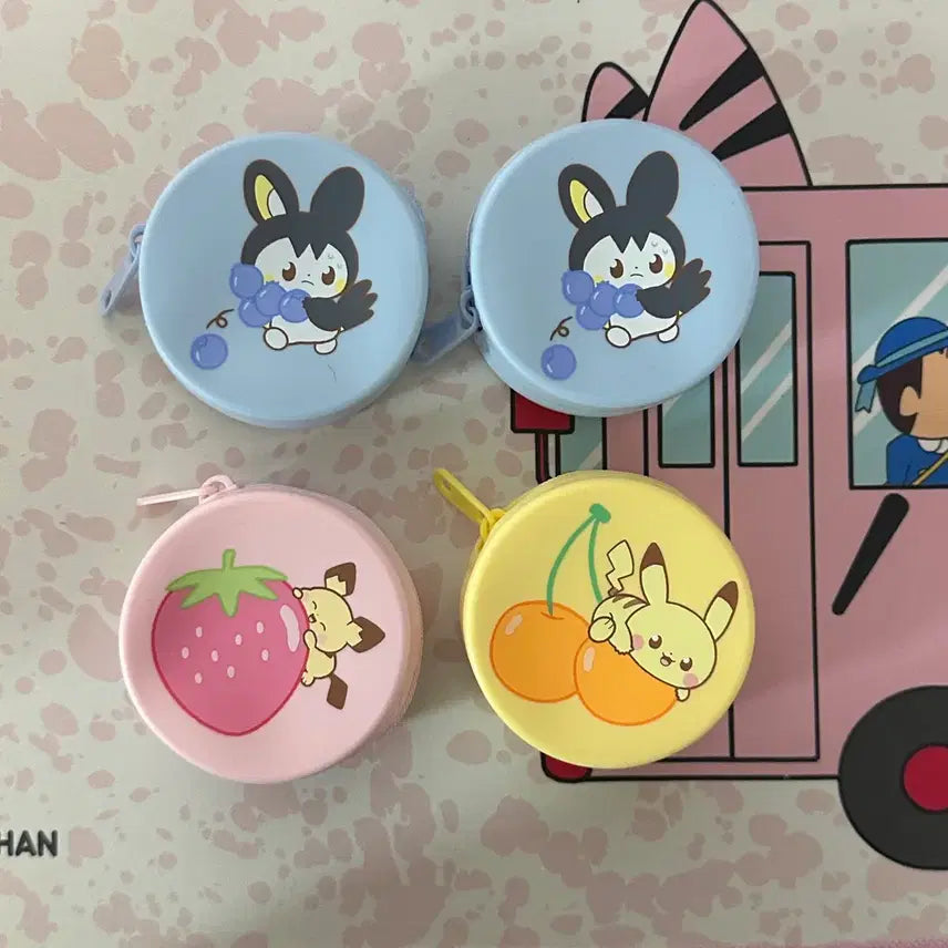 [BUNJANG] Pokemon Emolga Pikachu Bundle Set Silicone Pouch / 일괄 판매) 포켓몬 에몽가 피츄 실리콘 파우치