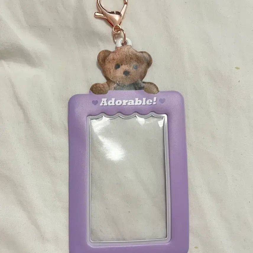 [BUNJANG] Purple Teddy Bear Photocard Holder / 보라색 테디베어 곰 포카홀더