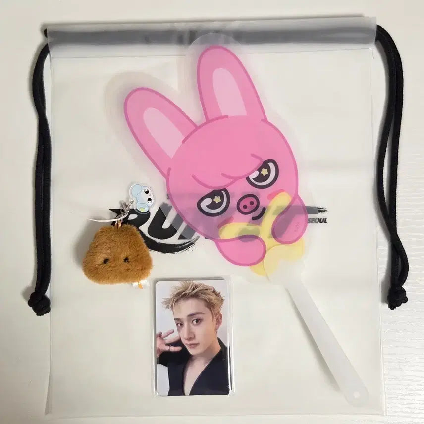 [BUNJANG] Stray Kids Bang Chan Entrance Photocard Set, Keychain, and Fan Bundle Set / 스트레이키즈 입장 포토세트 키링 부채 일괄