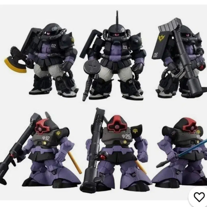 [BUNJANG] FW Gundam Converge Core Black Tri-Stars High Mobility Zaku II &amp; Dom Set / (FW 건담 컨버지)검은 삼연성 고기동형 자쿠II &amp; 돔 세트(6기)