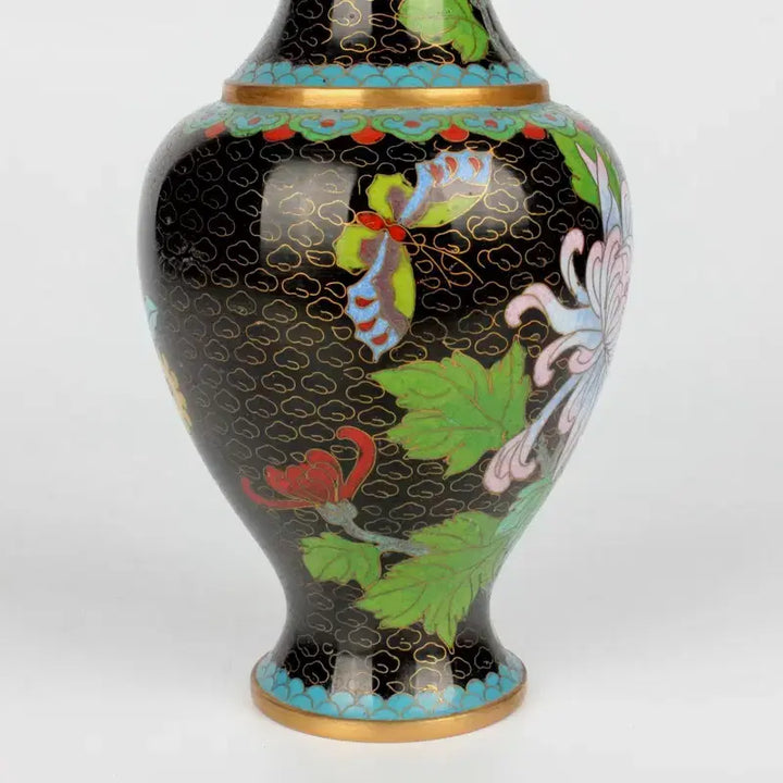 [BUNJANG] Republic of China Period Cloisonné Vase with Chrysanthemum and Butterfly Motif / 국화문경태란화병. 이벤트
