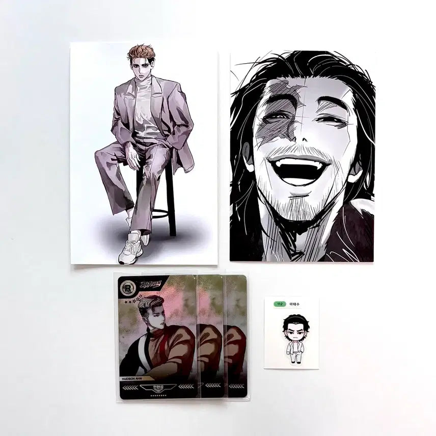 [BUNJANG] Lookism Taesoo Ma Tteubseal Set - Official &amp; Unofficial Postcards / 외모지상주의 외지주 마태수 띠부씰 안현성 등급 포토카드 비공식, 공식 엽서 일괄