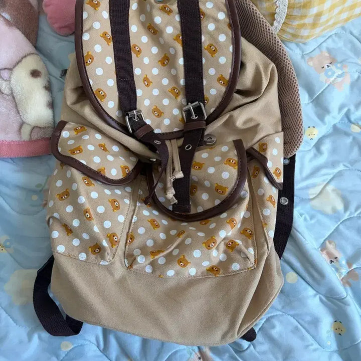 [BUNJANG] Spinns Rilakkuma Backpack Beige Brown / 스핀즈 spinns 리락쿠마 베이지 브라운 백팩