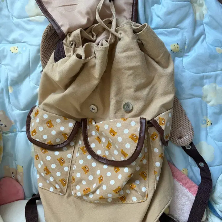 [BUNJANG] Spinns Rilakkuma Backpack Beige Brown / 스핀즈 spinns 리락쿠마 베이지 브라운 백팩