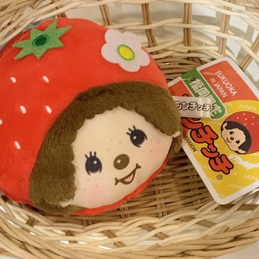 [BUNJANG] Fukuoka Limited Edition Strawberry Monchhichi Pouch / 후쿠오카 한정판 딸기 몬치치 파우치