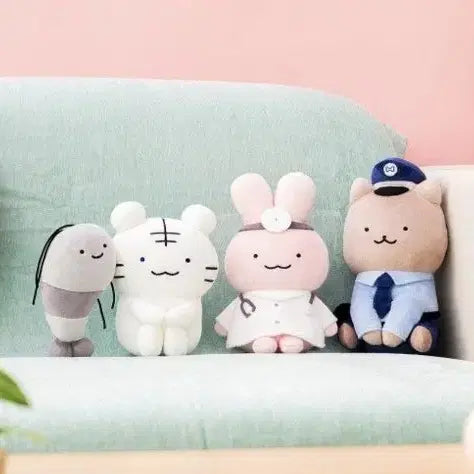 [BUNJANG] White Tiger &amp; Black Tiger Plush Doll / 화이트타이거와 블랙타이거 누이구루미 순경 강아지경찰