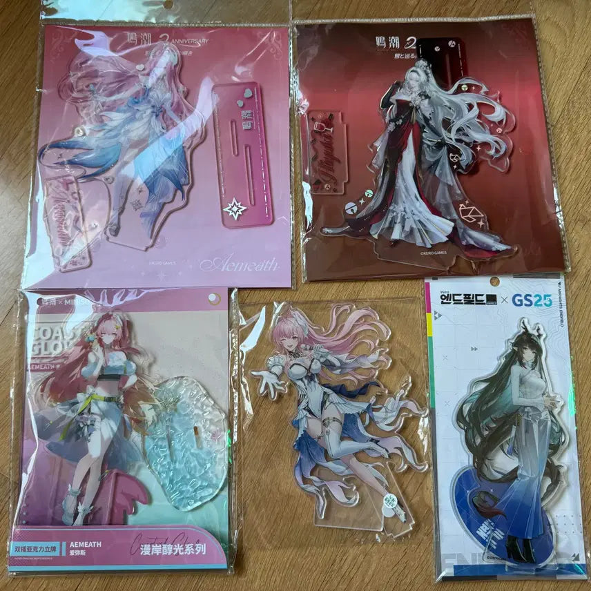 [BUNJANG] Aimuse Hyuki + Endfield Long Acrylic Standee Bundle Set / 명조 에이메스 , 히유키 + 엔드필드 장방이 아크릴 일괄로 팝니다