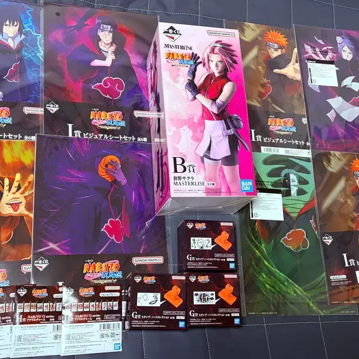 [BUNJANG] Naruto Ichiban Kuji B Prize Sakura Figure + 16 Merchandise Bundle Set (Sealed) / 미개봉)나루토 제일복권 B상 사쿠라+굿즈16종 일괄판매