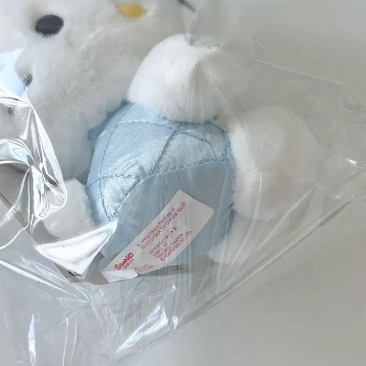 [BUNJANG] Hello Kitty 50th Anniversary Sky Blue Quilted Plush Doll / 헬로키티 애니버서리 50주년 하늘색 퀼팅 누이 인형 인형 정품 블루키티