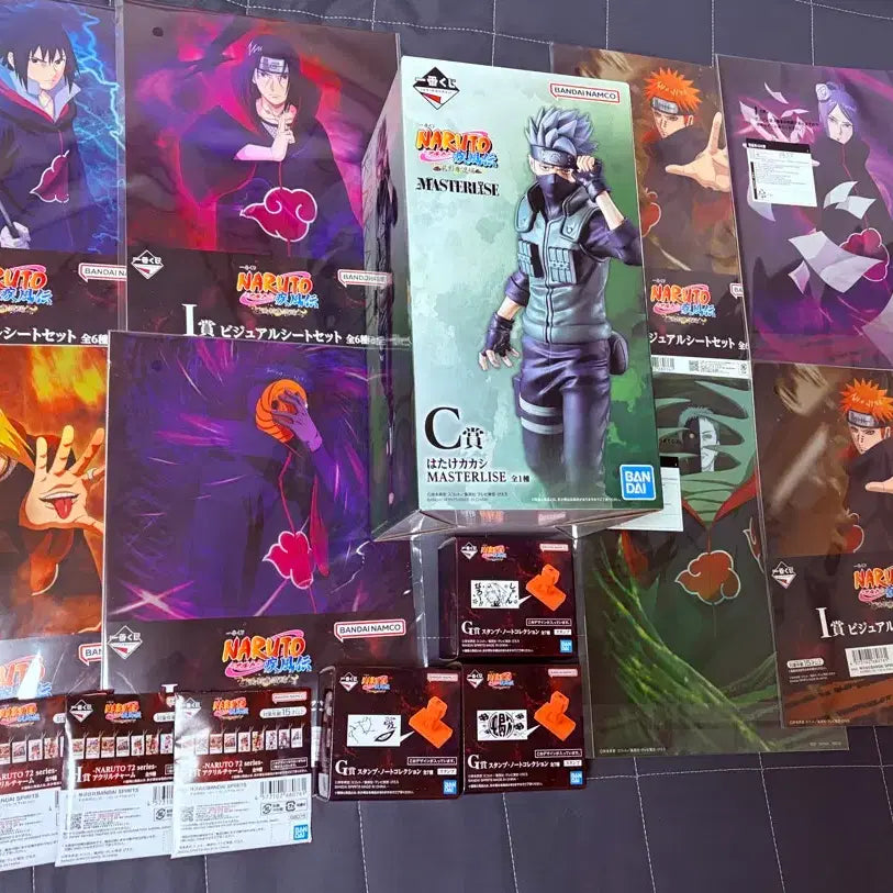 [BUNJANG] Naruto Ichiban Kuji C Prize Kakashi Figure + 16 Merchandise Bundle Set (Sealed) / 미개봉)나루토 제일복권 C상 카카시+굿즈16종 일괄판매