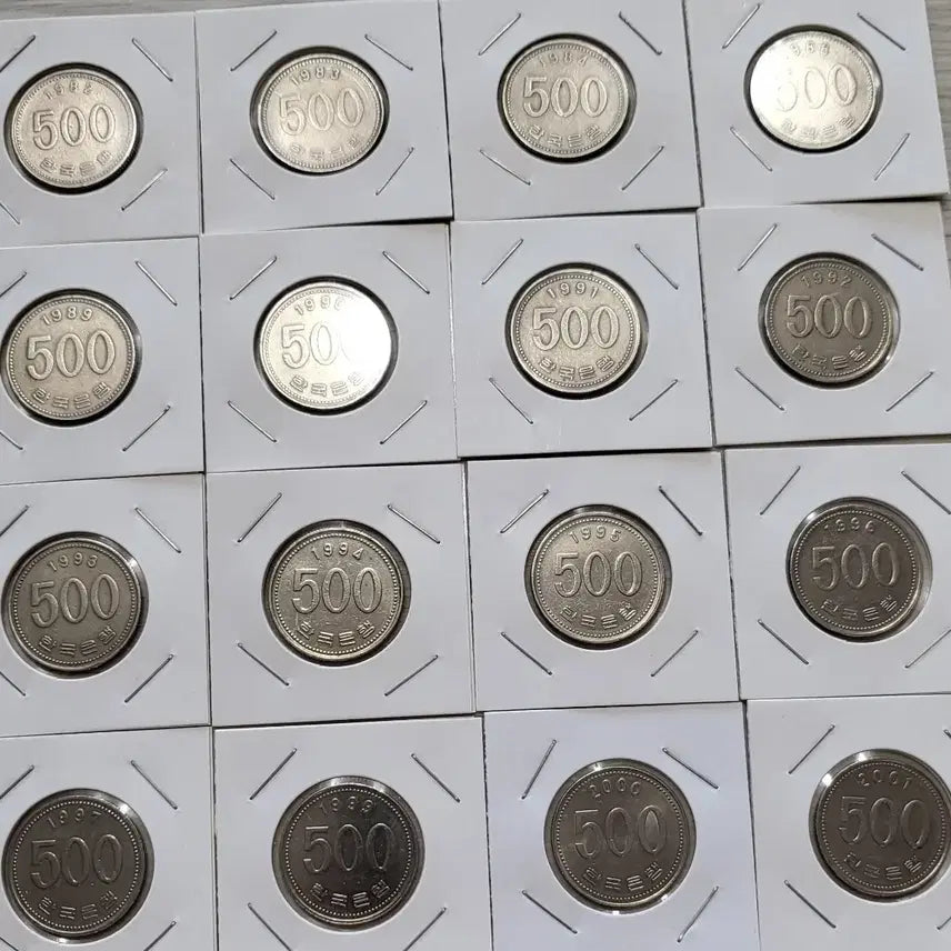 [BUNJANG] 1982-2018 Coin Collection Bundle (33 pcs) / 500원 사용제 1982 - 2018년 33개