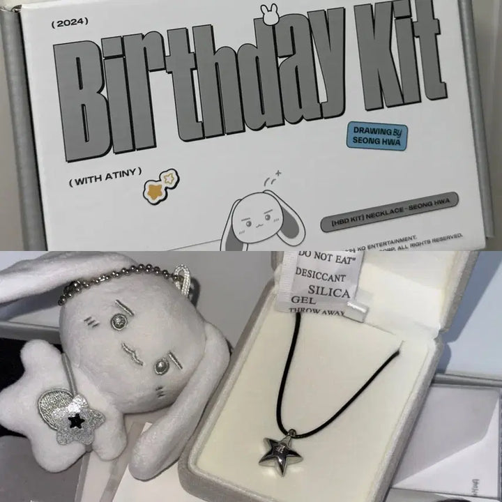 [BUNJANG] ATEEZ Seonghwa 2024 Birthday Kit Silver Necklace Set / 에이티즈 성화 생일 md 엠디 seonghwa 2024 birthday kit 실버니 목걸이 세트