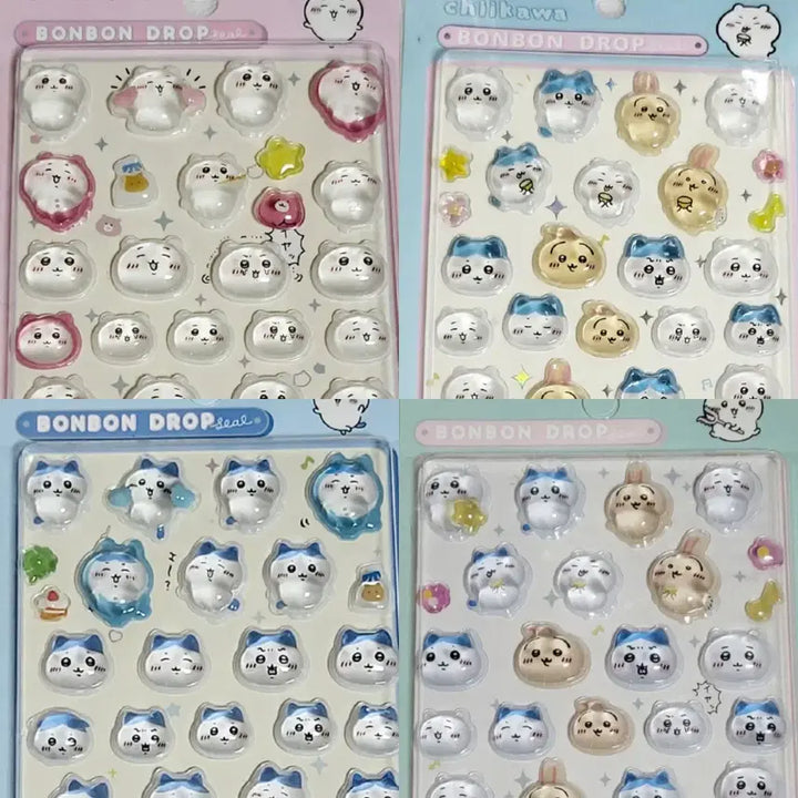 [BUNJANG] Chiikawa Usagi Hachware 3D Lenticular Stickers for Decorating / 치이카와 봉봉드롭 3d 입체스티커 우사기 하치와레 다꾸 폰꾸