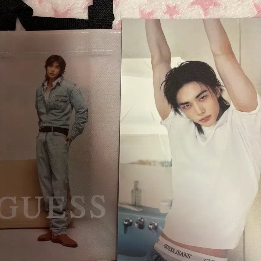 [BUNJANG] Stray Kids Hyunjin Guess Reusable Bag / 스트레이키즈 스키즈 현진 게스 화보집 리유저블백 판매